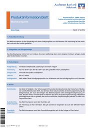 Produktinformationsblatt - Aachener Bank eG