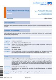 Produktinformationsblatt - Aachener Bank eG