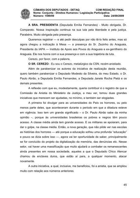 NT - Crimes de tortura - 24 09 09 - Câmara dos Deputados