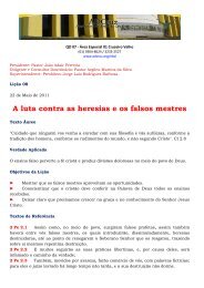 A luta contra as heresias e os falsos mestres - Assembleia de Deus ...