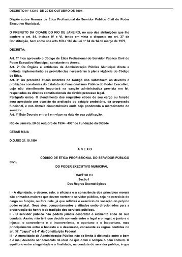 Decreto nº 13.319, de 21 de outubro de 1994