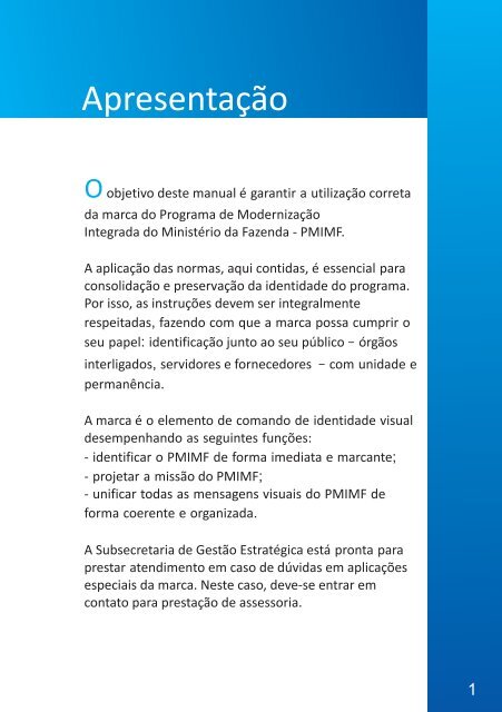 Manual de Identidade - Ministério da Fazenda