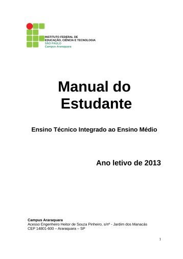 Manual do Estudante - 2013 - IFSP