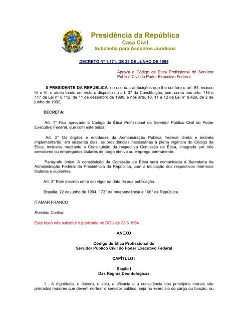 Decreto 1171-94 - Campus Rio Pomba