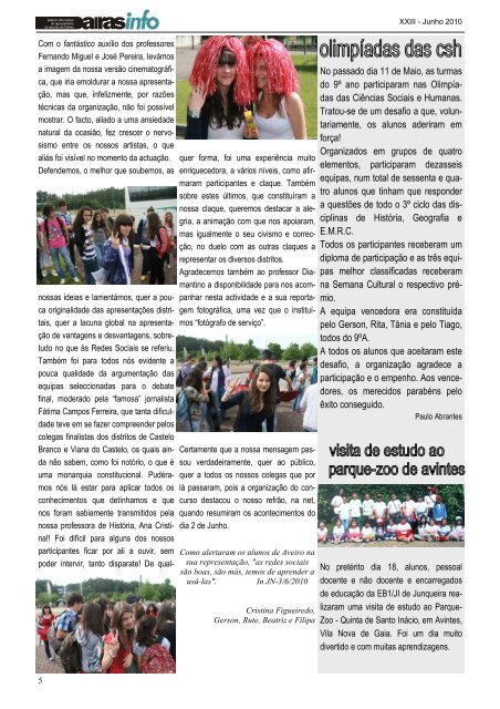 jornal 23c - Agrupamento de Escolas das Dairas