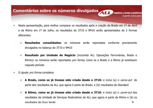 REUNIÃO COM INVESTIDORES APIMEC – 3T11