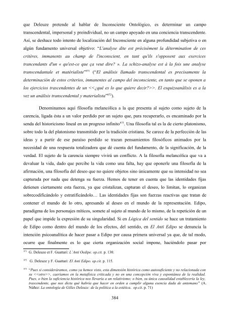 La crítica de Deleuze al psicoanálisis: el proyecto ... - e-spacio UNED