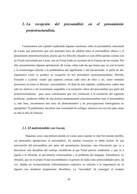 La crítica de Deleuze al psicoanálisis: el proyecto ... - e-spacio UNED