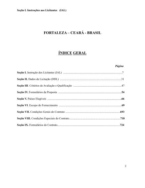 Seção I. Instruções aos Licitantes (IAL) - SEPLAG - Sistema de ...