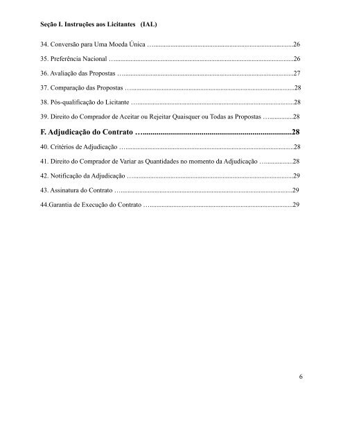 Seção I. Instruções aos Licitantes (IAL) - SEPLAG - Sistema de ...