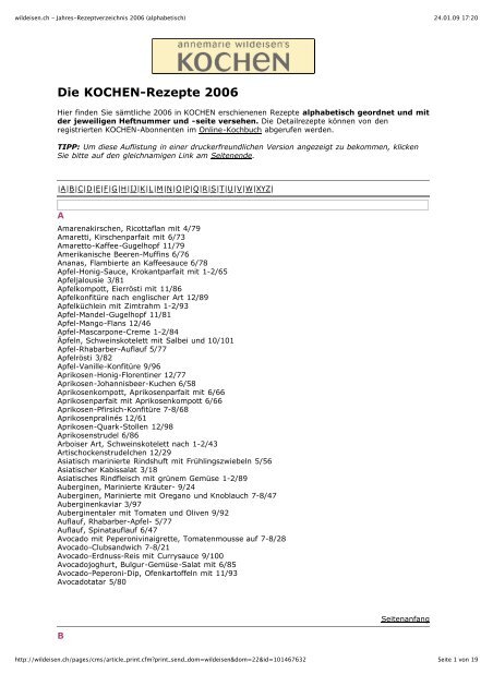 Rezepte nach Alphabet (PDF)