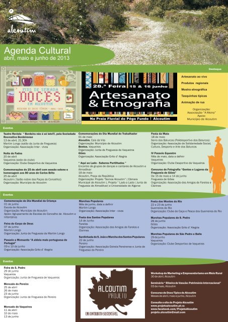 agenda 2º trimestre - Câmara Municipal de Alcoutim