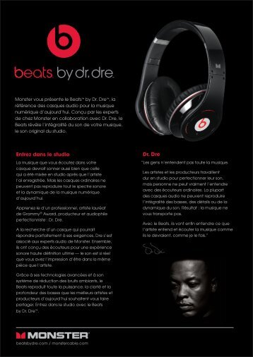 Télécharger Fiche Technique du Monster by Dr. Dre ... - Cobrason