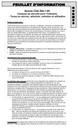 Norme CSA Z94.1-05 Casques de sécurité pour l ... - SAFE Manitoba