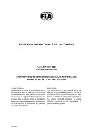 FEDERATION INTERNATIONALE DE L'AUTOMOBILE - FIA