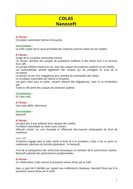 Télécharger la transcription au format PDF - Colas