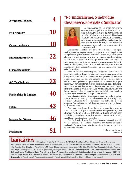 Download da revista - Sindicato dos Bancários do ABC