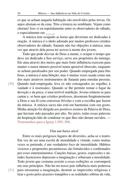 Música — Sua Influência na Vida do Cristão - Ellen G. White Writings