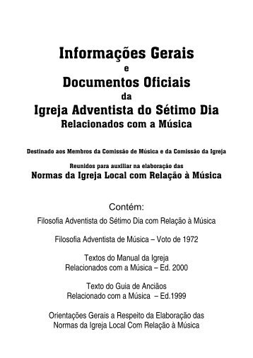 Apostila "Informações Gerais e Documentos Oficiais da Igreja