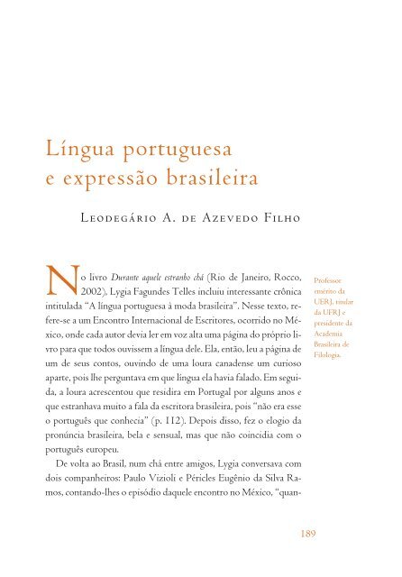 prosa - Academia Brasileira de Letras