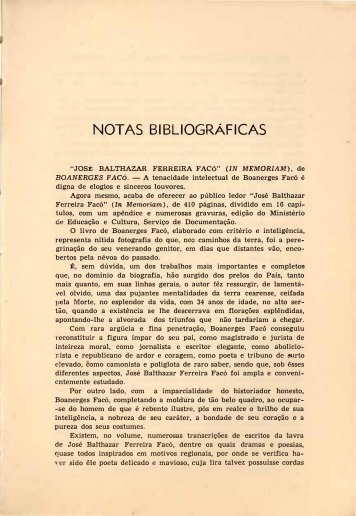 NOTAS BIBLIOGRÁFICAS - Portal da História do Ceará