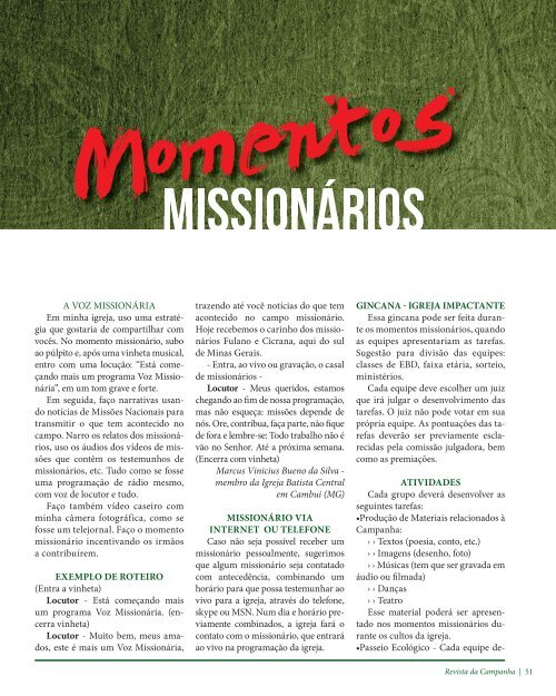 revista Promotores - Missões Nacionais