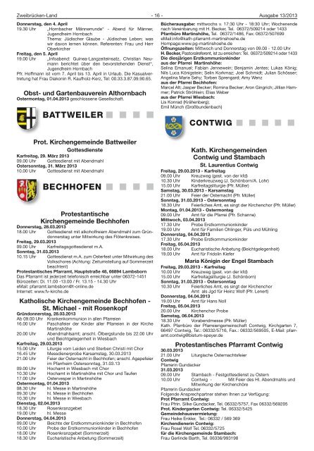 Contwig - Verbandsgemeinde Zweibrücken-Land