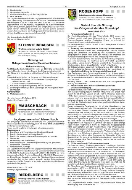 Contwig - Verbandsgemeinde Zweibrücken-Land