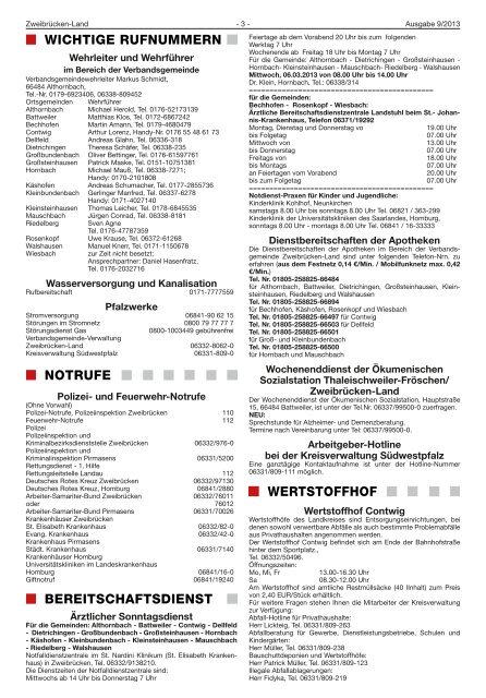 Contwig - Verbandsgemeinde Zweibrücken-Land