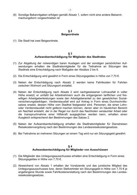 Hauptsatzung Hornbach - Verbandsgemeinde Zweibrücken-Land