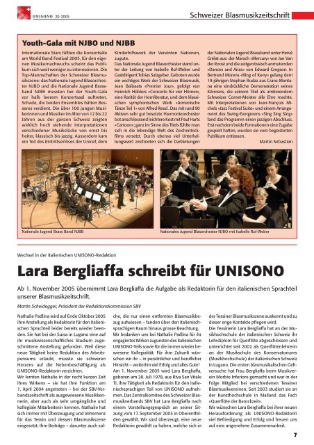 UNISONO - Schweizer Blasmusikverband