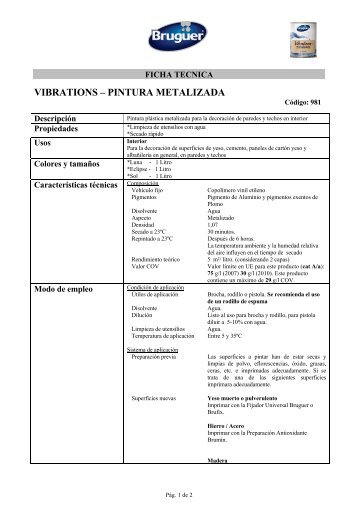 Descargar ficha técnica (pdf) - Pinturas Bruguer | Vibrations