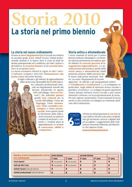 Edizioni Scolastiche Bruno Mondadori Archimede ... - PBM Storia