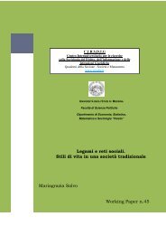 Legami e reti sociali. Stili di vita in una società tradizionale ... - Cirsdig