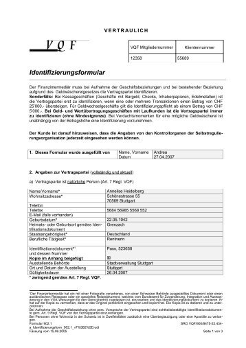 Identifizierungsformular - Win-Lux GmbH