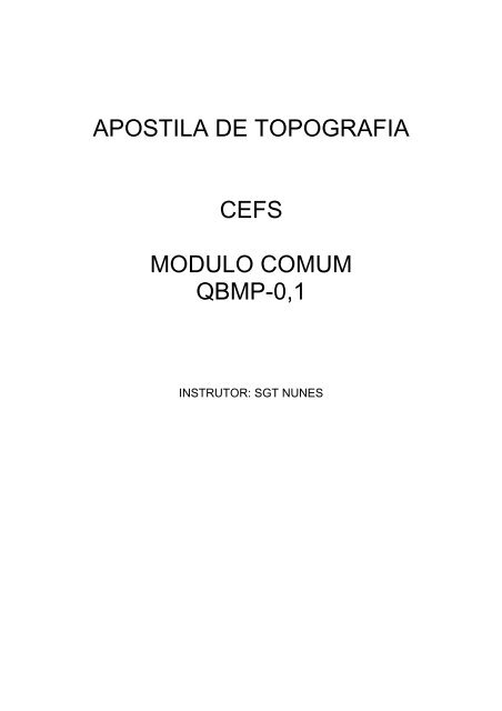 apostila de topografia cefs modulo comum qbmp-0,1 - CFAP