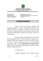 MINISTÉRIO PÚBLICO FEDERAL DECLINAÇÃO DE ATRIBUIÇÃO ...