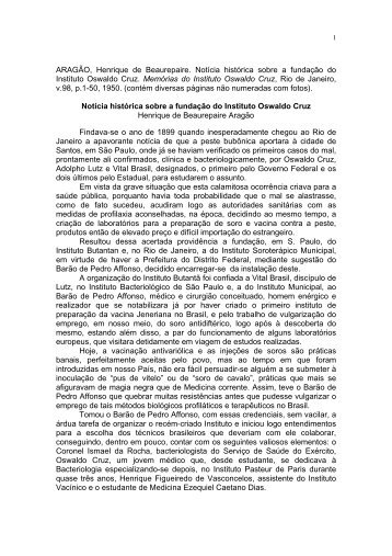 Texto completo - Biblioteca Virtual Oswaldo Cruz