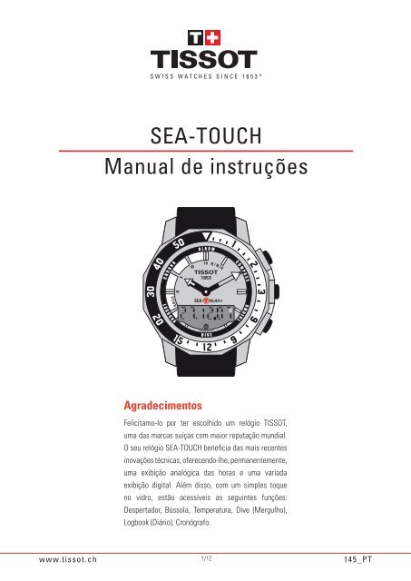 SEA TOUCH Manual de instrucoes Tissot