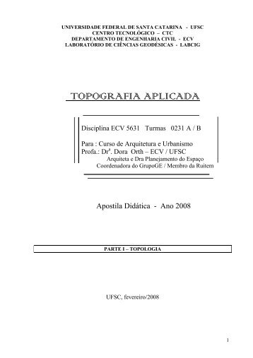 topografia aplicada - GrupoGE - Grupo Gestão do Espaço - UFSC