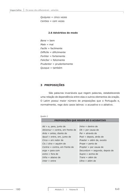 Letras Vernáculas: língua latina - EAD - Uesc