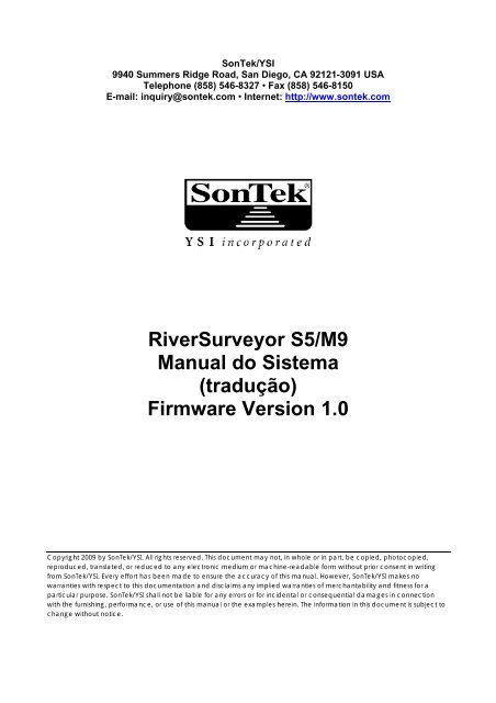 RiverSurveyor S5/M9 Manual do Sistema (tradução) Firmware