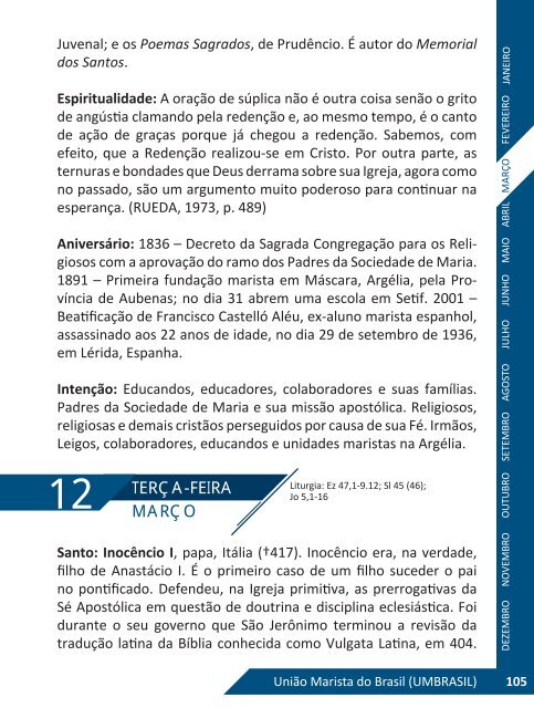 Faça o Download do Calendário Religioso Marista 2013 - umbrasil