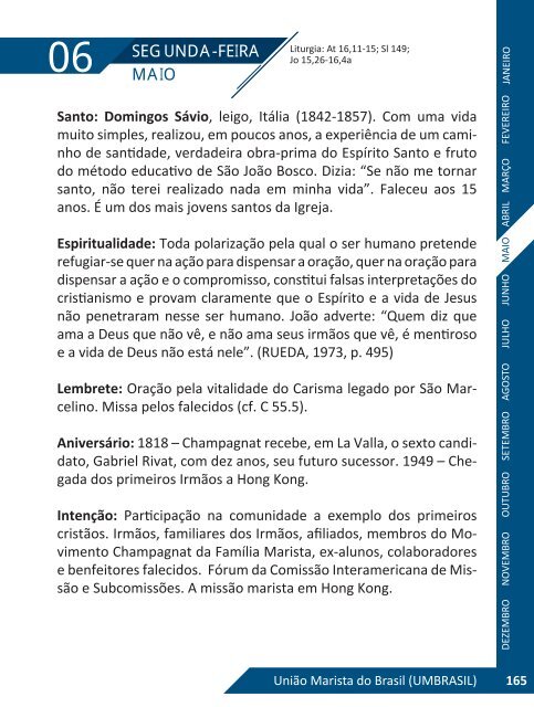 Faça o Download do Calendário Religioso Marista 2013 - umbrasil