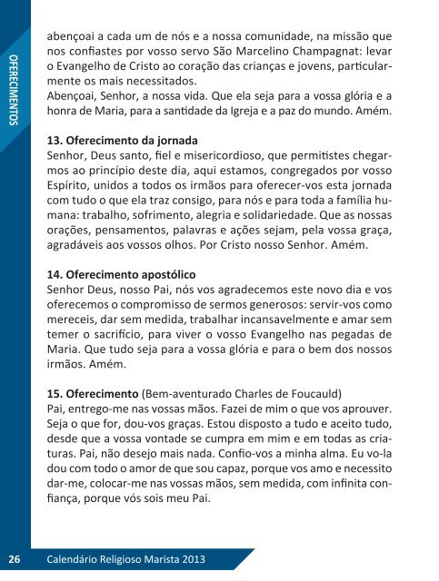 Faça o Download do Calendário Religioso Marista 2013 - umbrasil