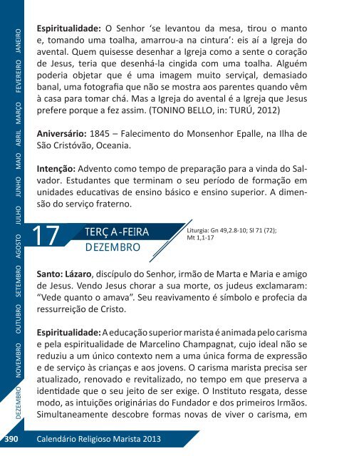 Faça o Download do Calendário Religioso Marista 2013 - umbrasil