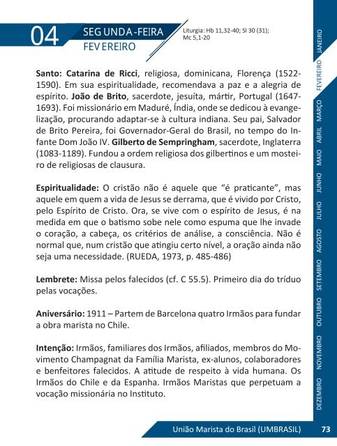 Faça o Download do Calendário Religioso Marista 2013 - umbrasil