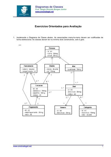 Diagramas de Classes Exercícios Orientados para ... - Ensina Legal