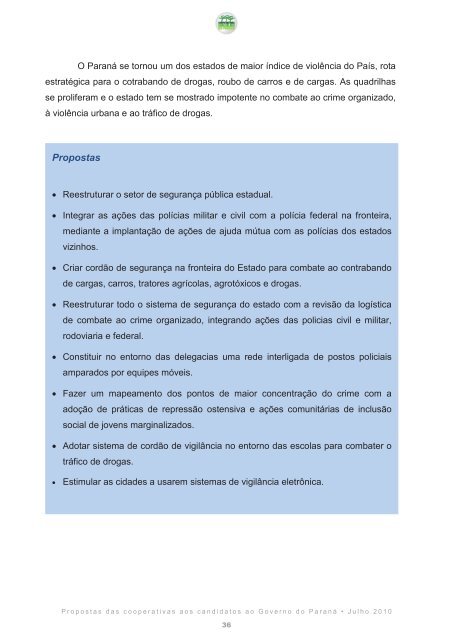 Clique aqui e confira na íntegra o documento - Ocepar