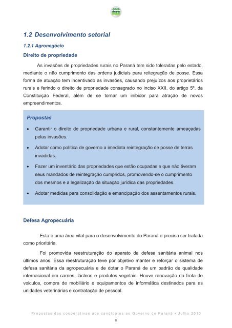 Clique aqui e confira na íntegra o documento - Ocepar